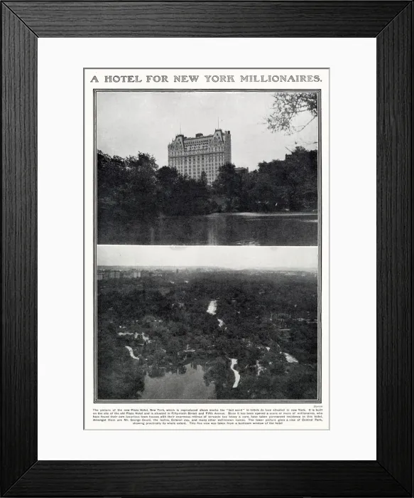 Framed Print : Page from The Tatler reporting on the new Plaza Hotel, a hotel for New York