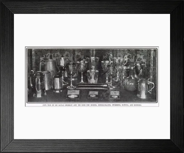 Framed Print : Somerleyton Hall, near Lowestoft - Cups won by Sir Savile Crossley