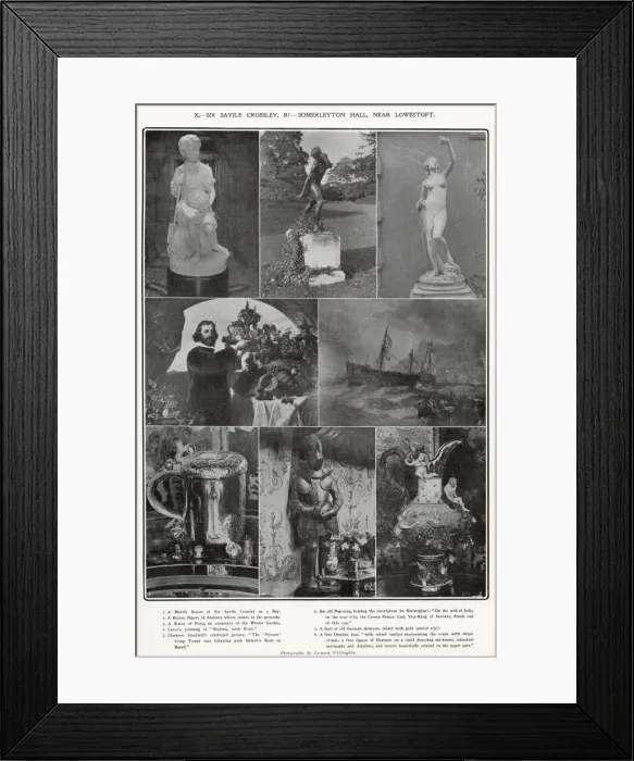 Framed Print : Items of interior decoration at the seat of Sir Savile Crossley - Somerleyton Hall near Framed Print : Items of interior decoration at the seat of Sir Savile Crossley - Somerleyton Hall near