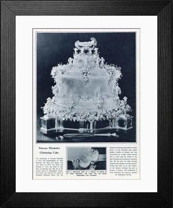 Framed Print : Princess Elizabeths Christening Cake Framed Print : Princess Elizabeths Christening Cake