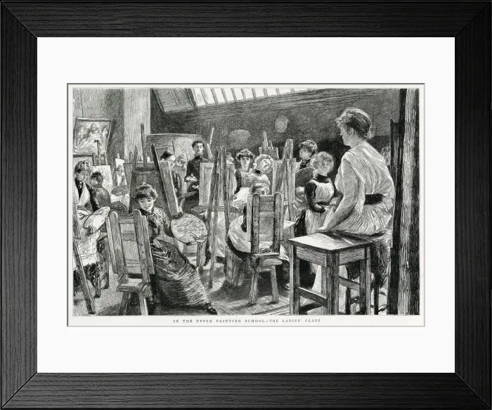 Framed Print : Female art students at the Royal Academy school Framed Print : Female art students at the Royal Academy school
