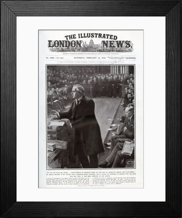 Framed Print : Prime Minister Asquith - Commons Home Rule Bill debate Framed Print : Prime Minister Asquith - Commons Home Rule Bill debate