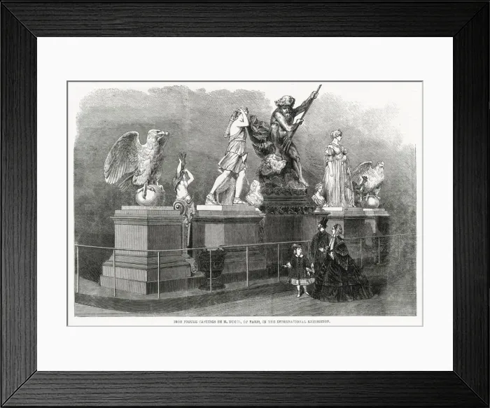 Framed Print : Iron figure castings by M. Ducel of Paris, in the International Exhibition in London Framed Print : Iron figure castings by M. Ducel of Paris, in the International Exhibition in London