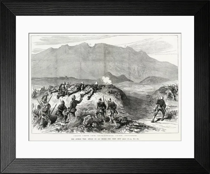 Framed Print : The Afghan War: attack on Ali Musjid - the first shot (about 10 am, Nov. 21). 1 Framed Print : The Afghan War: attack on Ali Musjid - the first shot (about 10 am, Nov. 21). 1
