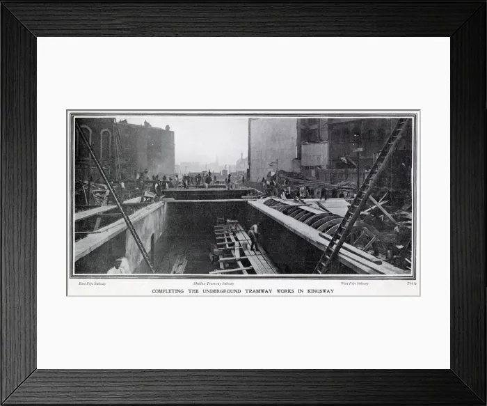 Framed Print : Work on the tramway in Kingsway, London, connecting the lines in the north and south Framed Print : Work on the tramway in Kingsway, London, connecting the lines in the north and south