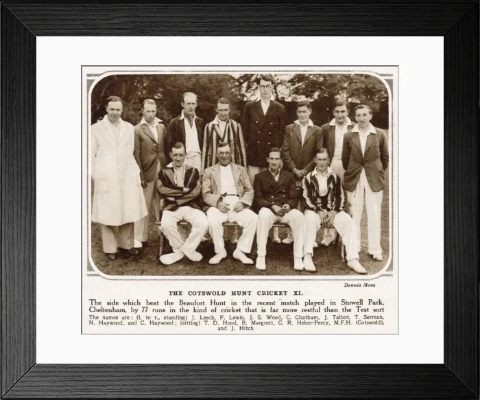 Framed Print : Cricket Team Photograph - The Cotswold Hunt XI Framed Print : Cricket Team Photograph - The Cotswold Hunt XI