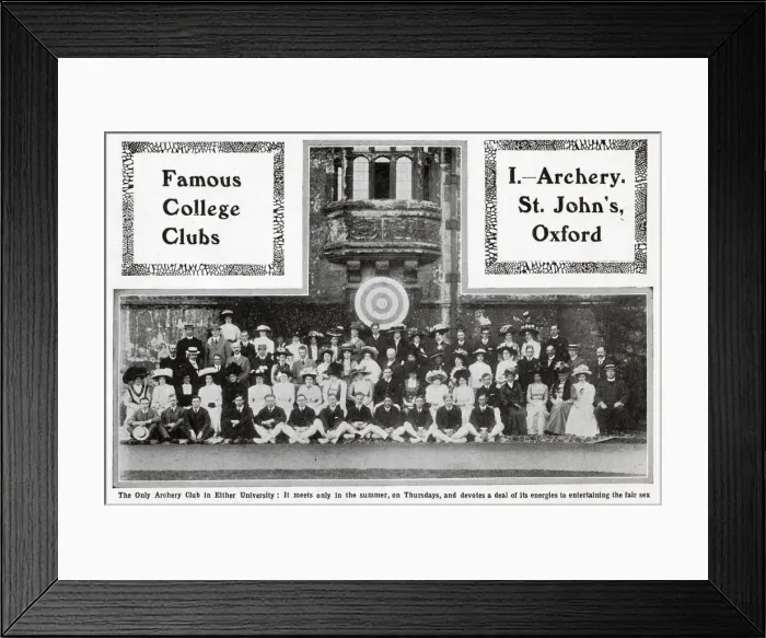 Framed Print : The Archery Club, St. Johns Collge, Oxford University Framed Print : The Archery Club, St. Johns Collge, Oxford University