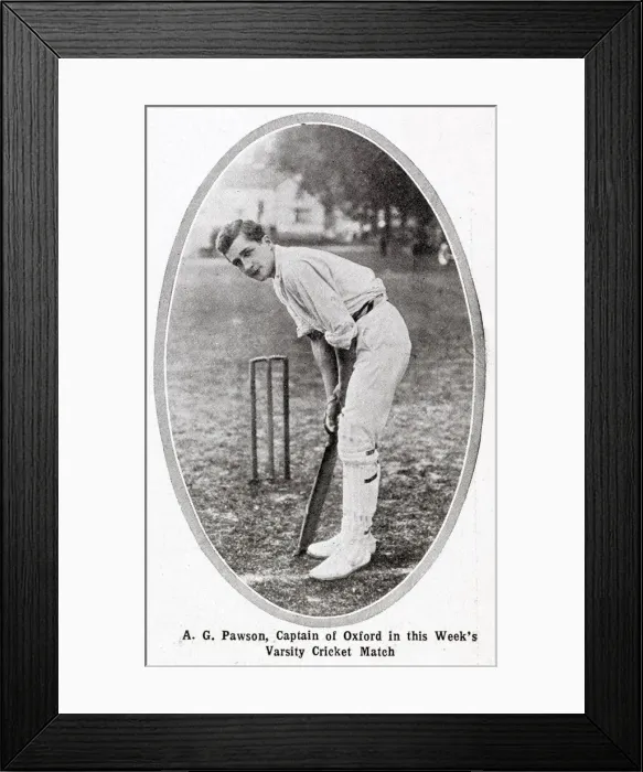 Framed Print : A G Pawson - Captain of Oxford University Cricket Team for the 1910 Varisty match against Framed Print : A G Pawson - Captain of Oxford University Cricket Team for the 1910 Varisty match against