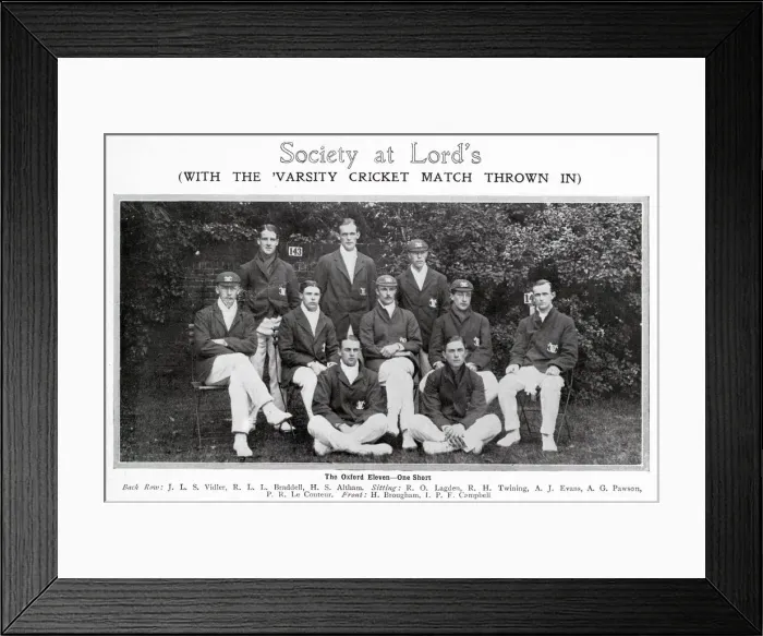 Framed Print : Varsity Cricket Match of 1911 - The Oxford University XI Framed Print : Varsity Cricket Match of 1911 - The Oxford University XI
