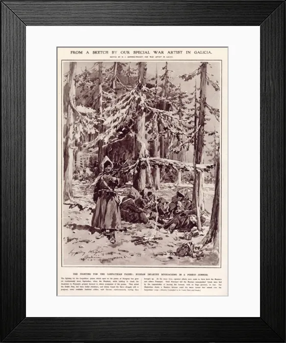 Framed Print : WW1 - war in Galician - Russian troops bivouacking Framed Print : WW1 - war in Galician - Russian troops bivouacking