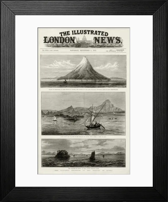 Framed Print : Krakatoa volanic eruption, 1883 Framed Print : Krakatoa volanic eruption, 1883