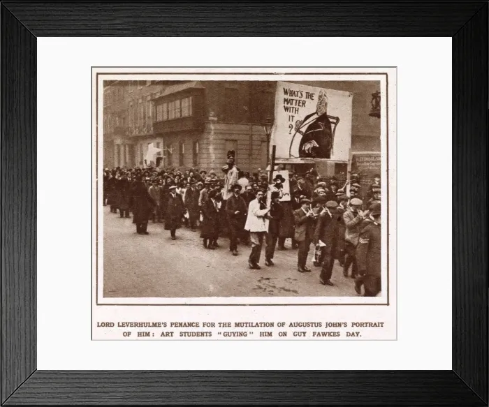 Framed Print : Art students protest about Lord Leverhulme Framed Print : Art students protest about Lord Leverhulme