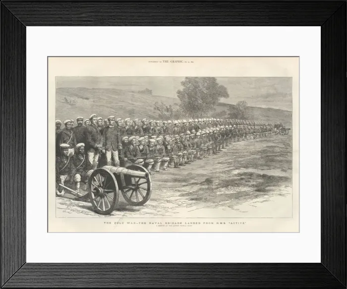 Framed Print : Zulu War, the naval brigade landed from HMS Active Framed Print : Zulu War, the naval brigade landed from HMS Active