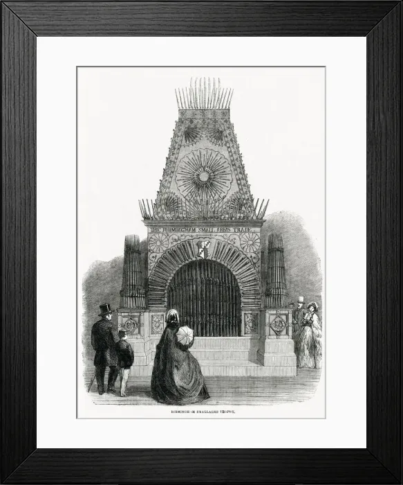 Framed Print : The Birmingham Small Arms Trophy, made up of pistols and bayonets