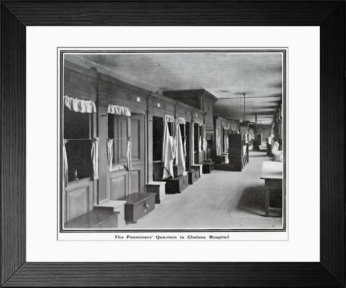 Framed Print : The accommodation of the Chelsea pensioners designed by Sir Christopher Wren Framed Print : The accommodation of the Chelsea pensioners designed by Sir Christopher Wren