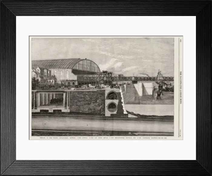 Framed Print : Section of the Thames Embankment Framed Print : Section of the Thames Embankment