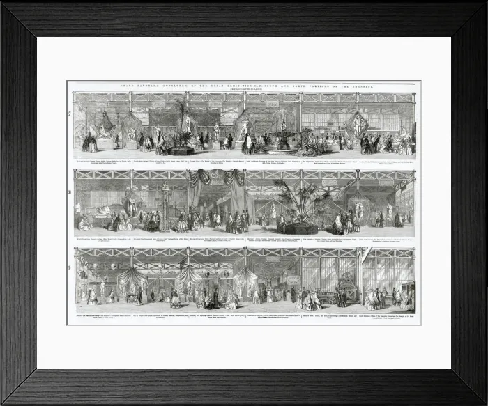 Framed Print : Grand Panorama of the Great Exhibition showing the south and north transept Framed Print : Grand Panorama of the Great Exhibition showing the south and north transept