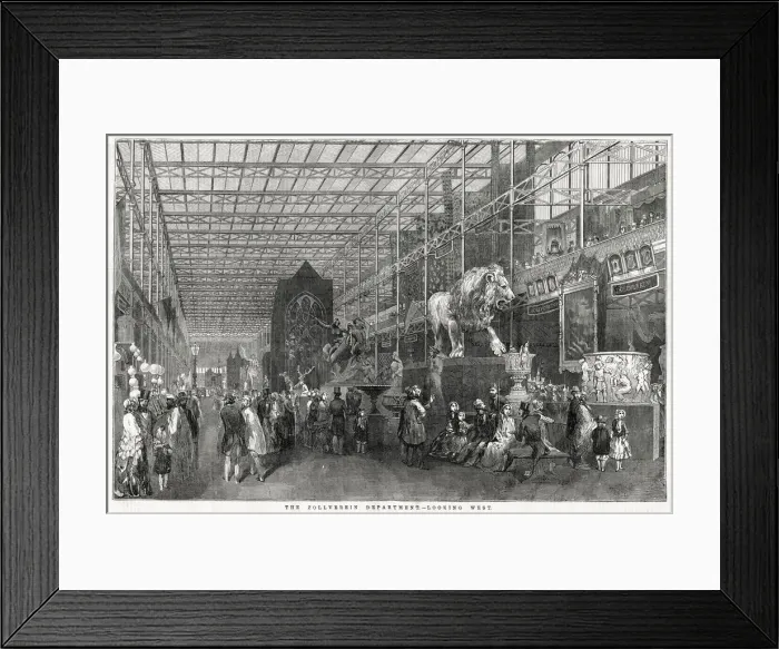 Framed Print : Great Exhibition in Hyde Park. The Zollverein department, looking west. Date: 1851