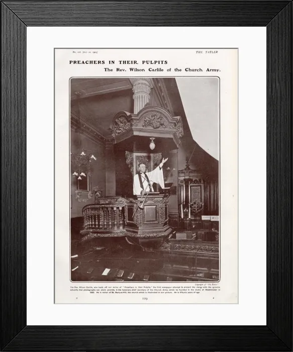 Framed Print : The Reverend Wilson Carlile of the Church Army, preaching from the pulpit of St Framed Print : The Reverend Wilson Carlile of the Church Army, preaching from the pulpit of St