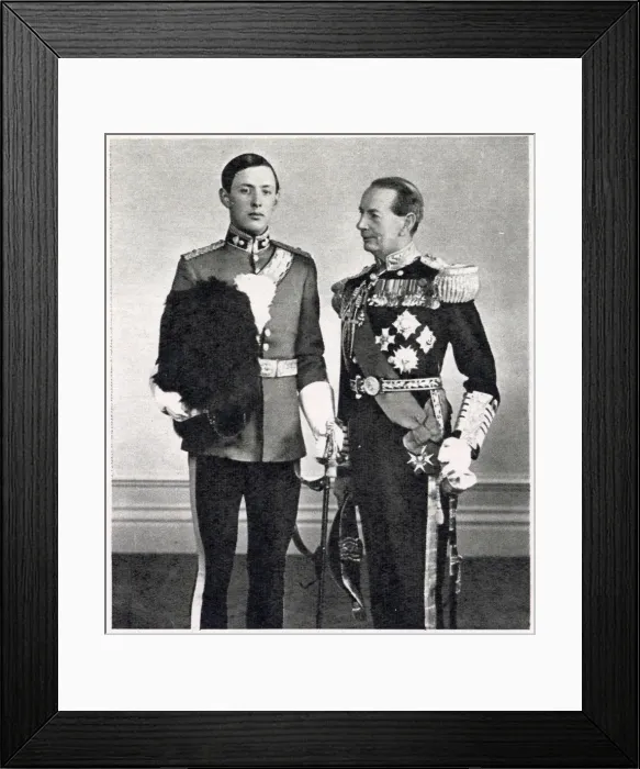 Framed Print : Geoffrey Keyes and his father Framed Print : Geoffrey Keyes and his father