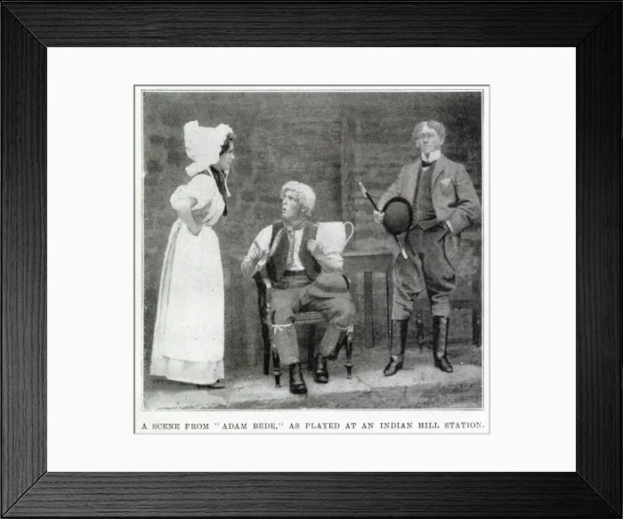 Framed Print : A scene from Adam Bede: as played at an Indian Hill Station. Date: 1898 Framed Print : A scene from Adam Bede: as played at an Indian Hill Station. Date: 1898