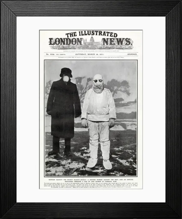 Framed Print : Muffled against the deadly bacilli in Manchuria, a doctor fully masked Framed Print : Muffled against the deadly bacilli in Manchuria, a doctor fully masked