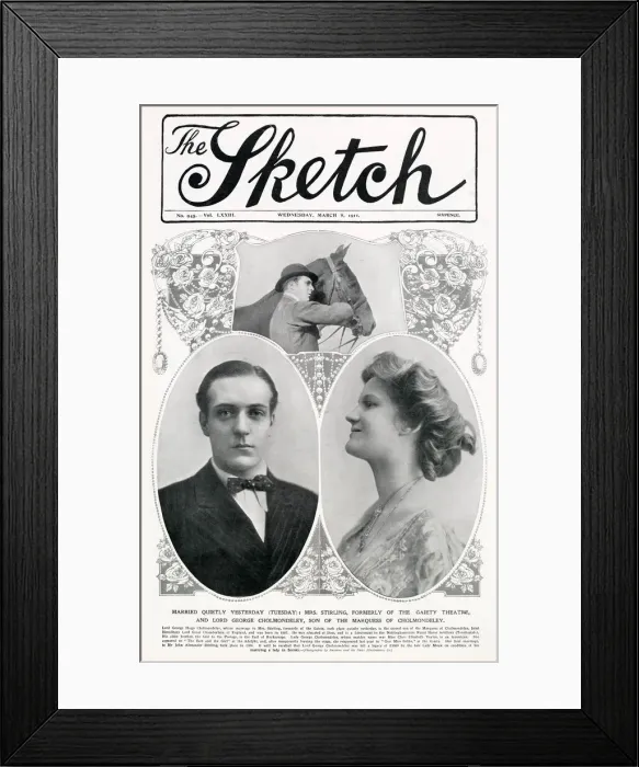 Framed Print : Front cover of The Sketch reporting on the marriage of Mrs Stirling Framed Print : Front cover of The Sketch reporting on the marriage of Mrs Stirling
