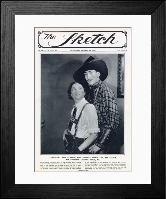 Framed Print : Front cover of The Sketch featuring engaged couple, actress Frances Doble Framed Print : Front cover of The Sketch featuring engaged couple, actress Frances Doble