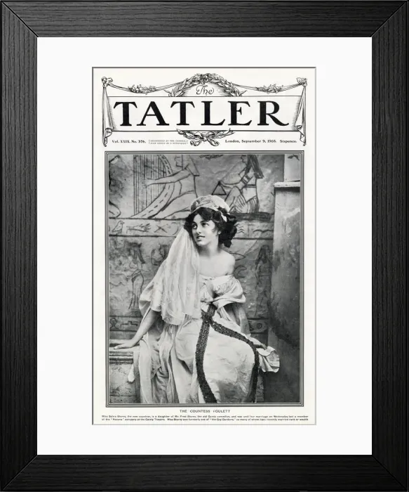 Framed Print : Front cover of The Tatler featuring a portrait of Countess Poulett