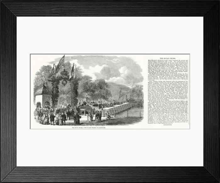 Framed Print : Queen Victoria visits maritime centre, Dartmouth in 1856. Date: 1856