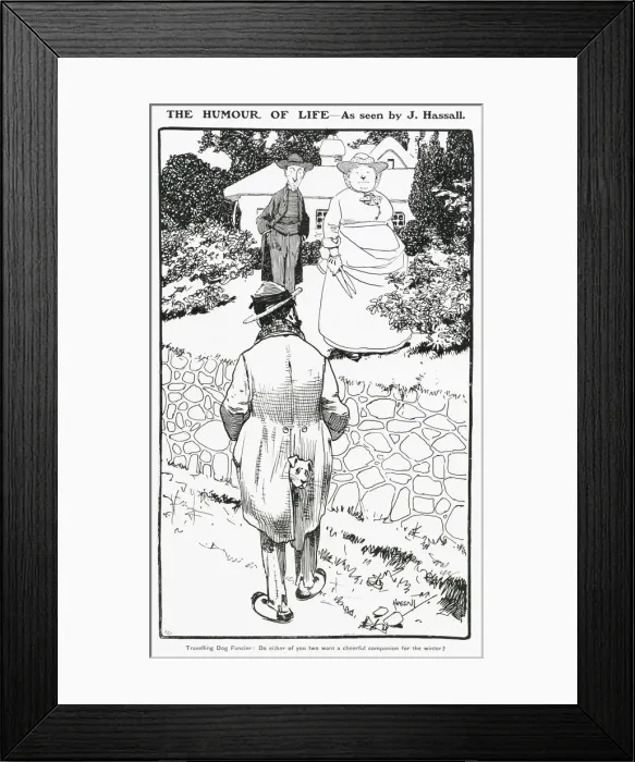 Framed Print : Travelling Dog Fancier: Do either of you two want a cheerful companion for the winter Framed Print : Travelling Dog Fancier: Do either of you two want a cheerful companion for the winter