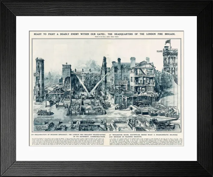 Framed Print : An organisation of splendid efficiency - the London Fire Brigades headquarters Framed Print : An organisation of splendid efficiency - the London Fire Brigades headquarters