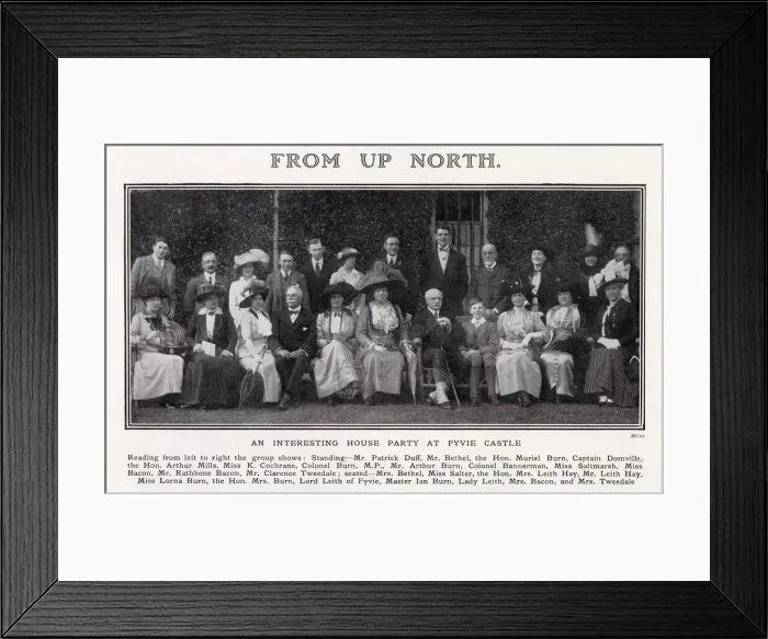 Framed Print : Photograph featured in The Tatler of a house party at Fyvie Castle