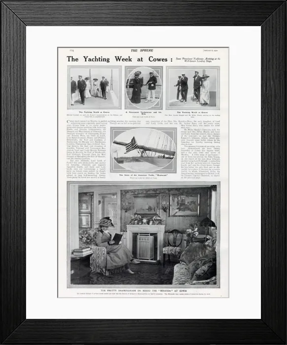 Framed Print : A page from The Sphere reporting on yachting at Cowes in 1910 Framed Print : A page from The Sphere reporting on yachting at Cowes in 1910