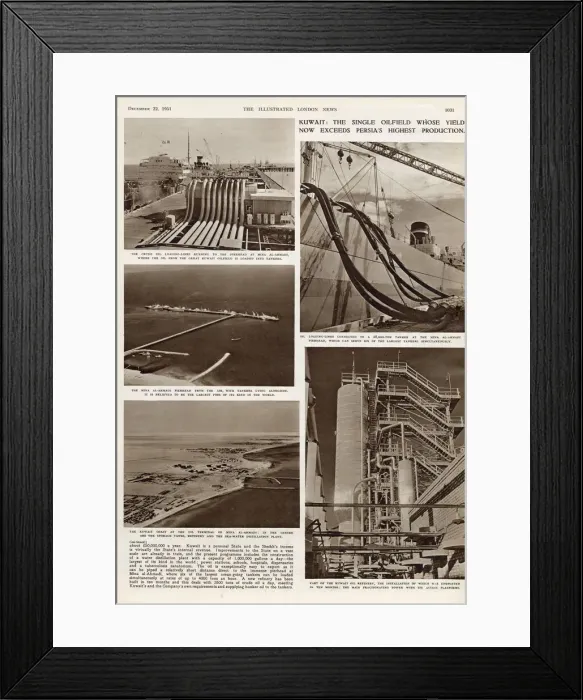 Framed Print : Kuwait: the single oilfield whose yield now exceeds Persias highest production Framed Print : Kuwait: the single oilfield whose yield now exceeds Persias highest production