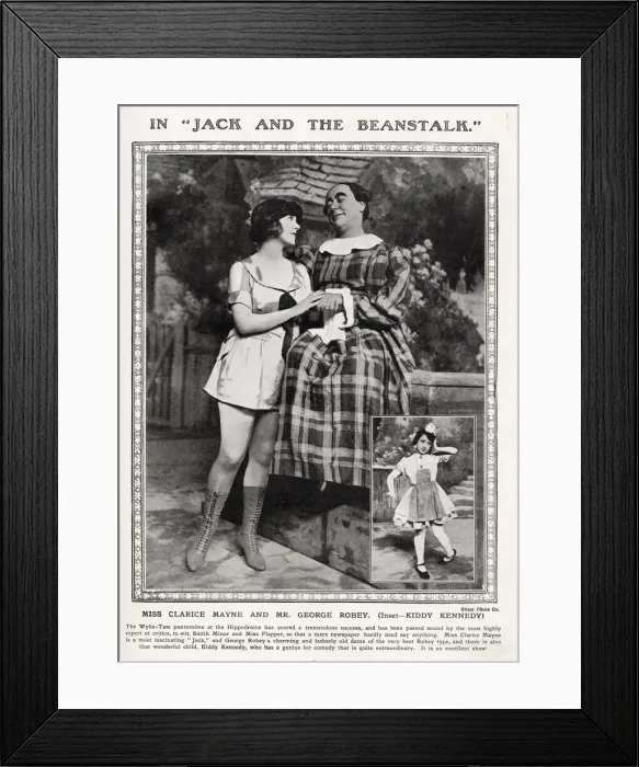 Framed Print : George Robey and Clarice Mayne as Dame Trot and Jack in the 1921-2 pantomime Framed Print : George Robey and Clarice Mayne as Dame Trot and Jack in the 1921-2 pantomime