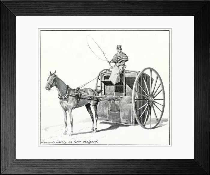 Framed Print : Hansom's Safety Cab as first design 1834 Framed Print : Hansom's Safety Cab as first design 1834