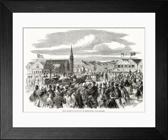 Framed Print : Royal Marriage Festivities at Christchurch, New Zealand (Marriage of Edward Framed Print : Royal Marriage Festivities at Christchurch, New Zealand (Marriage of Edward
