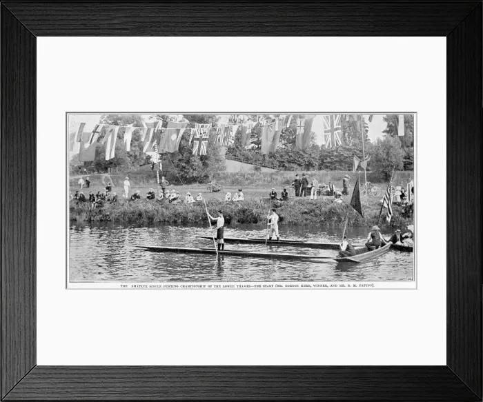 Framed Print : The amateur single punting championship of the lower Thames. Date: 1901 Framed Print : The amateur single punting championship of the lower Thames. Date: 1901