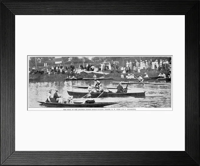 Framed Print : The final of the amateur junior single punting. Date: 1901 Framed Print : The final of the amateur junior single punting. Date: 1901