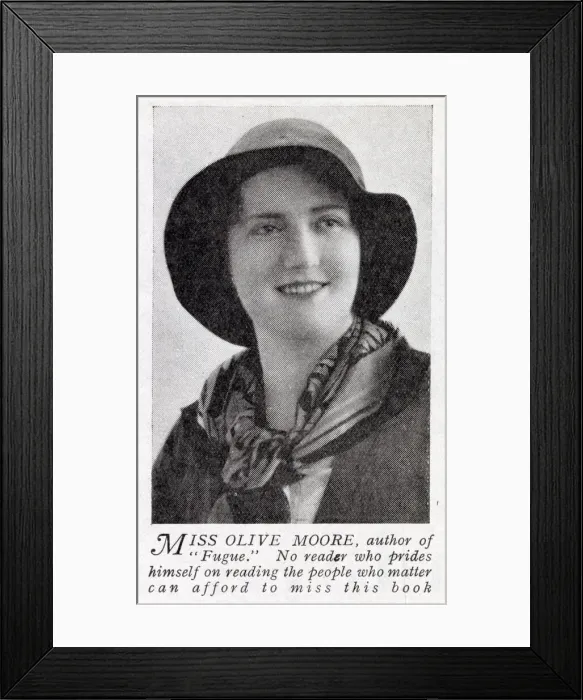 Framed Print : Constance Edith Vaughan (1904 - c. 1970), better known by her pseudonym Olive Moore - a Framed Print : Constance Edith Vaughan (1904 - c. 1970), better known by her pseudonym Olive Moore - a