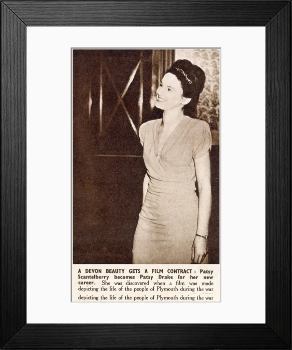 Framed Print : A Devon beauty gets a film contract - Patsy Scantelberry becomes Patsy Drake for her new career. She was discovered when a film was made depicting the the life of the people of Plymouth during the war. Date: 1946 Framed Print : A Devon beauty gets a film contract - Patsy Scantelberry becomes Patsy Drake for her new career. She was discovered when a film was made depicting the the life of the people of Plymouth during the war. Date: 1946