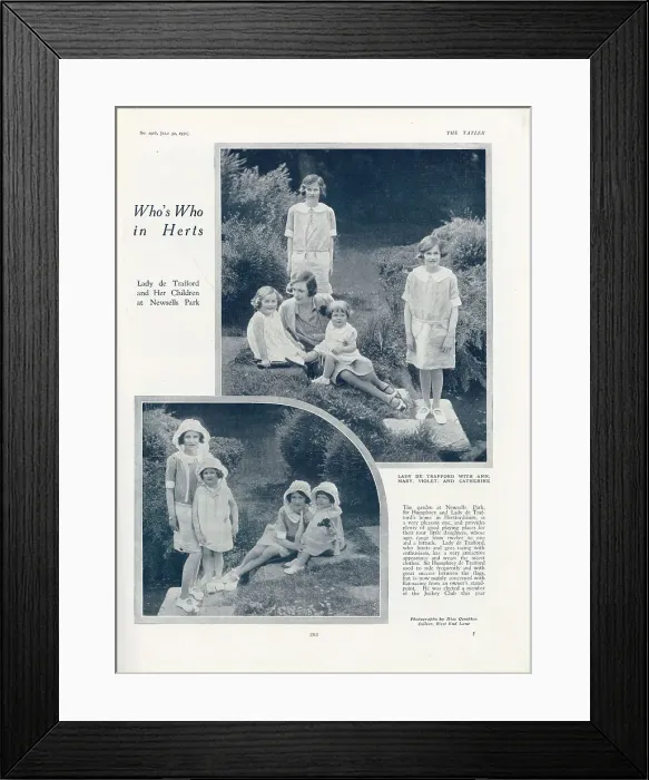 Framed Print : Lady de Trafford and her children at Newsells Park, Herts