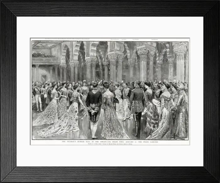 Framed Print : The Viceroy's Durbar Ball in Diwan-I-Am, Delhi Fort