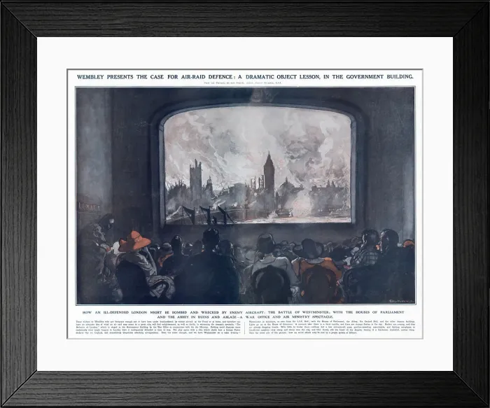 Framed Print : Wembley presents the case for air-raid defence Framed Print : Wembley presents the case for air-raid defence