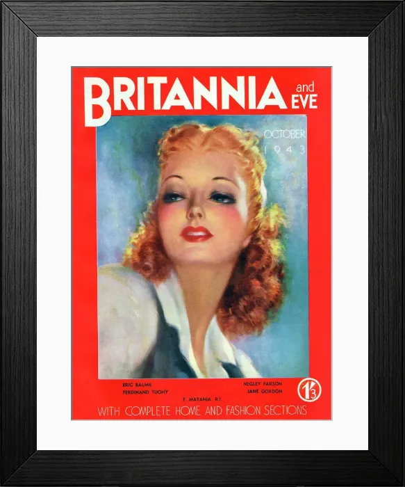 Framed Print : Front cover of Britannia and Eve magazine, October 1943. Date: 1943 Framed Print : Front cover of Britannia and Eve magazine, October 1943. Date: 1943