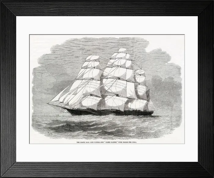 Framed Print : The Black Ball LIne Clipper Ship James Baines Framed Print : The Black Ball LIne Clipper Ship James Baines