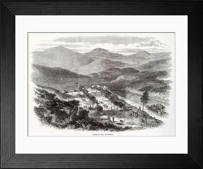 Framed Print : Baile an Or, the site of the Great Sutherland Gold Rush of 1869, situated on Suisgill Estate, Scotland. Date: 1869 Framed Print : Baile an Or, the site of the Great Sutherland Gold Rush of 1869, situated on Suisgill Estate, Scotland. Date: 1869