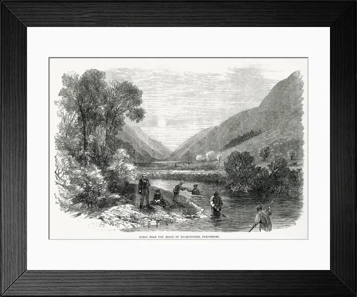 Framed Print : The Scottish Pearl Fishery - scene near the Braes of Balquhidder, Perthshire, Scotland. Date: 1864 Framed Print : The Scottish Pearl Fishery - scene near the Braes of Balquhidder, Perthshire, Scotland. Date: 1864