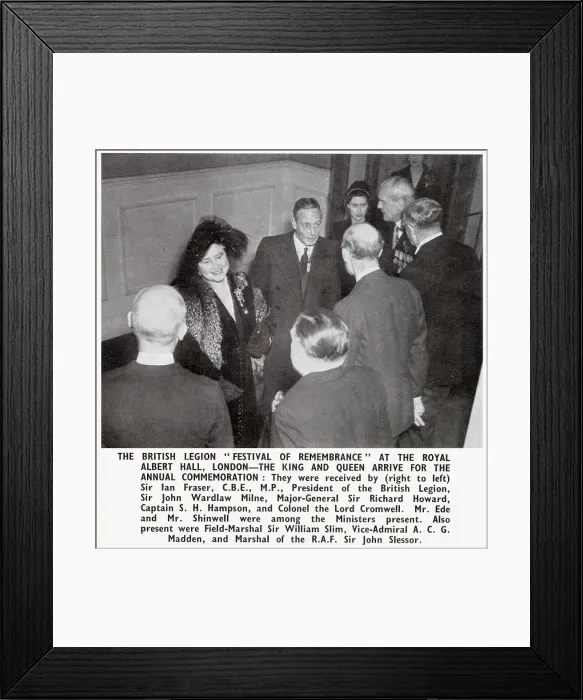 Framed Print : King George VI Queen Elizabeth at The Festival of Remembrance at The Royal Albert Hall on Armistice Day (11th November) evening Framed Print : King George VI Queen Elizabeth at The Festival of Remembrance at The Royal Albert Hall on Armistice Day (11th November) evening